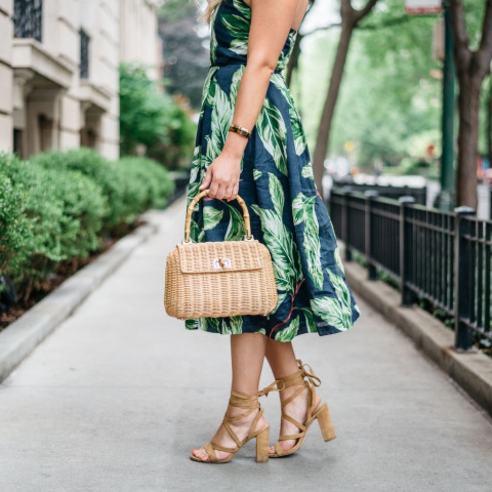 Ann Taylor Amalfi Palm Print Dress